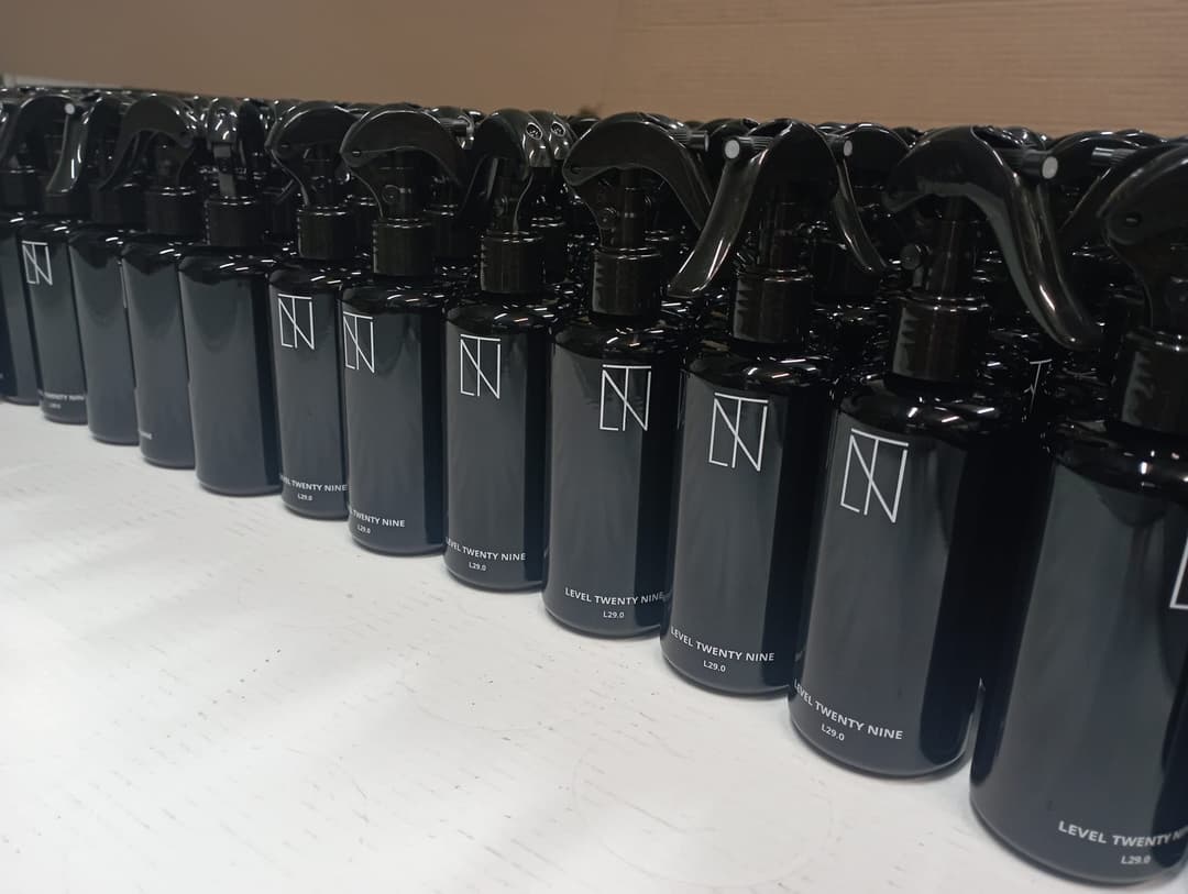 Level Twenty Nine interior perfume bottles in elegant mood lighting